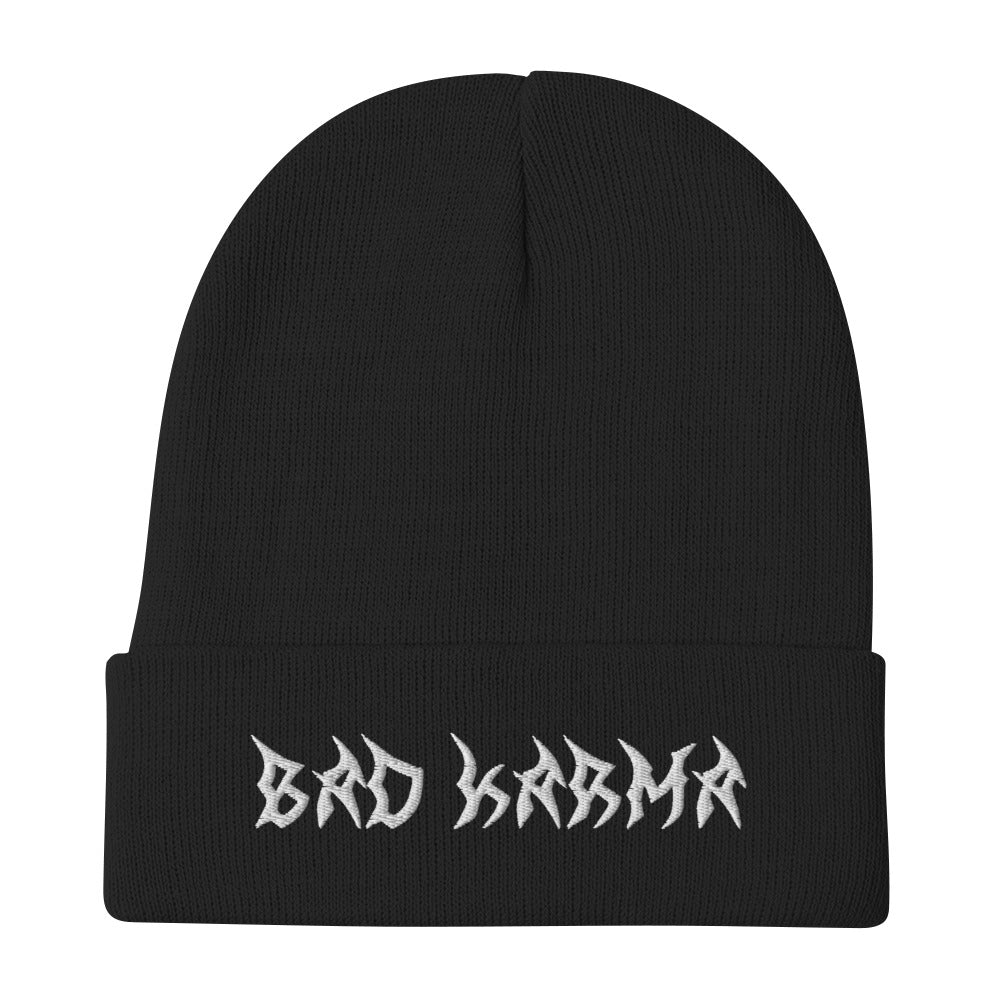 "BAD KARMA" Embroidered Beanie