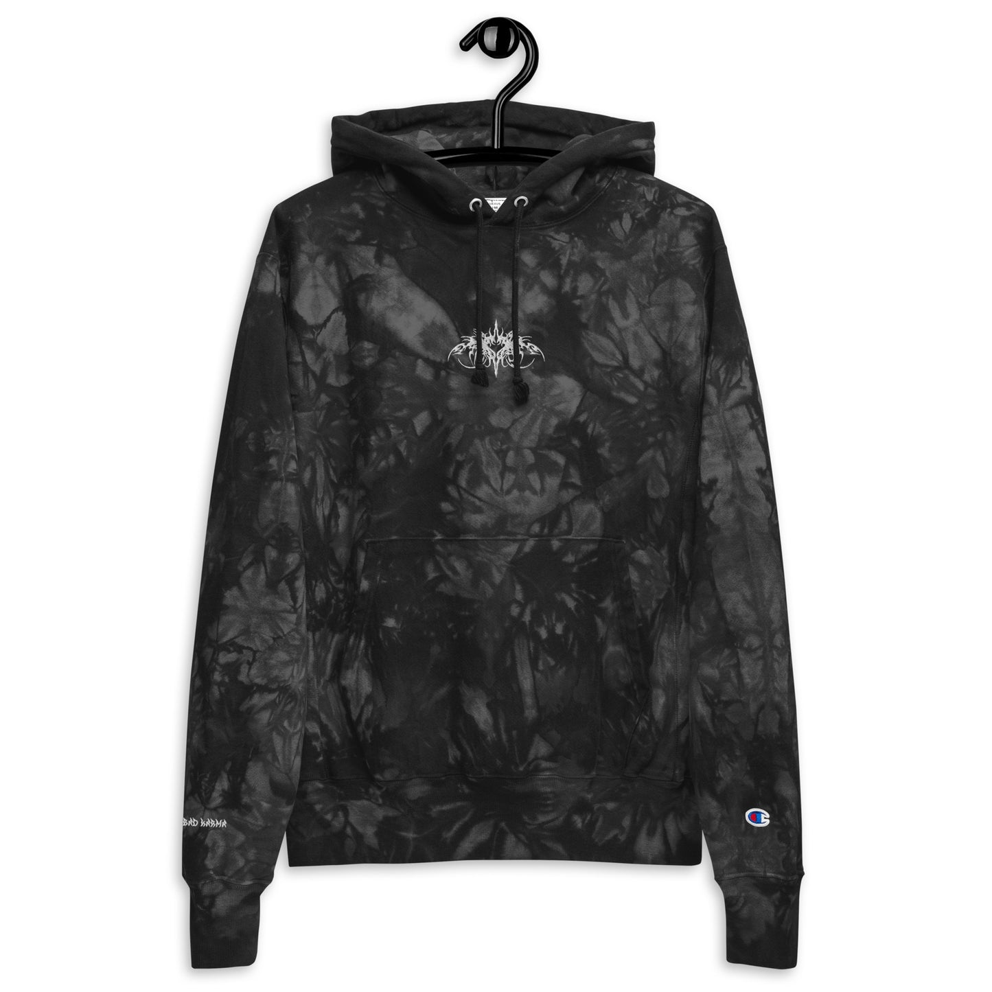 “BAD KARMA CYBER” Unisex Champion tie-dye hoodie